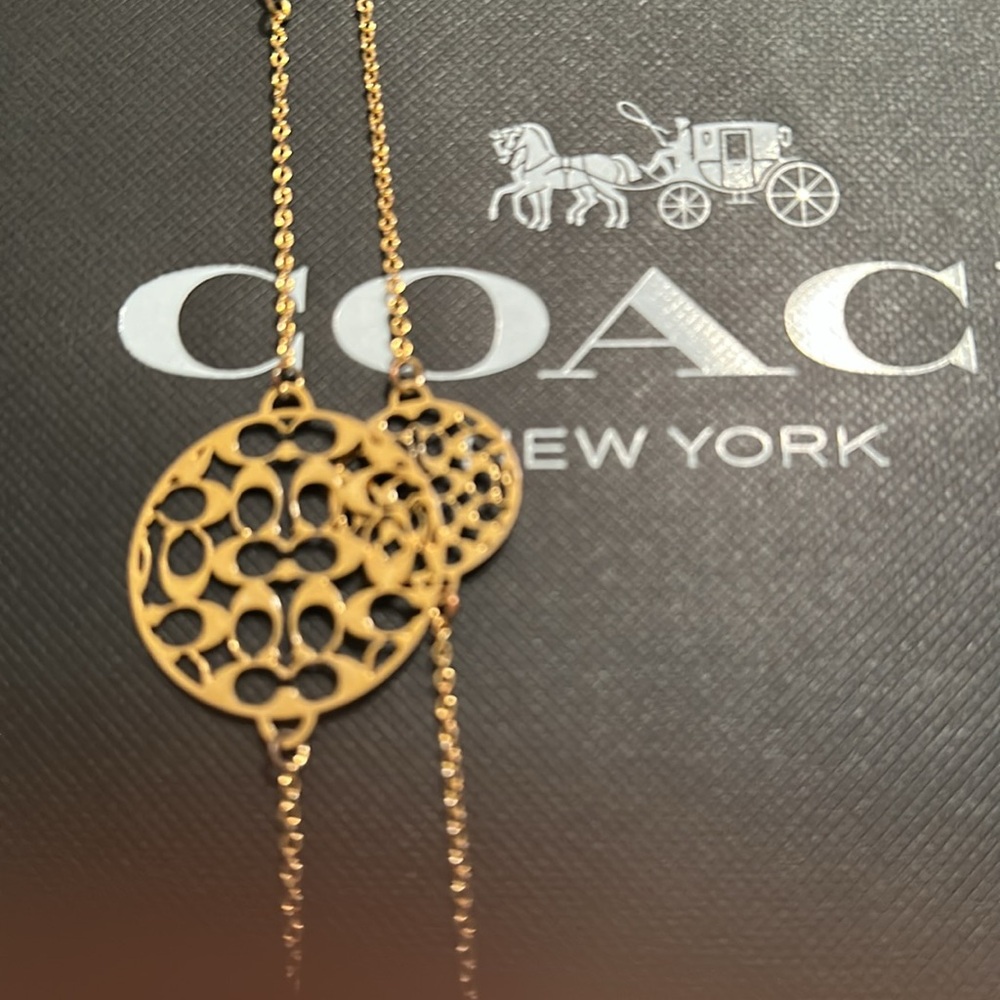 Coach Gold Filigree Medallion Necklace - Picture 6 of 6